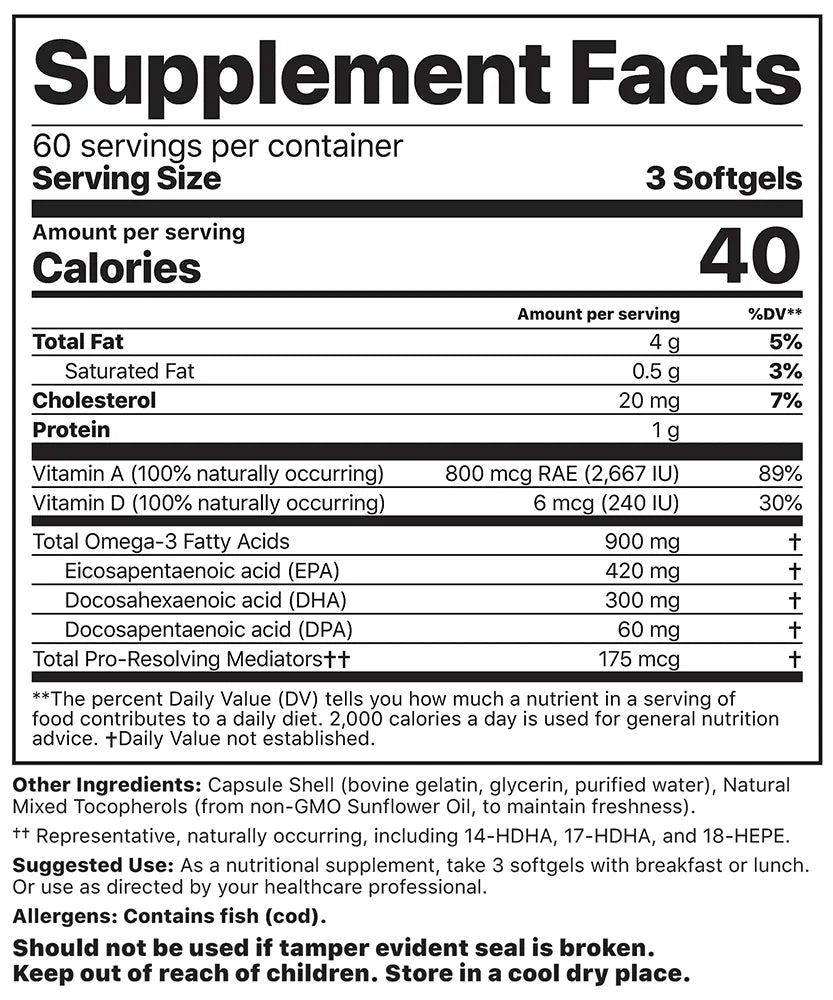 Alaskan Cod Liver Oil 180 Softgels